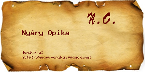 Nyáry Opika névjegykártya